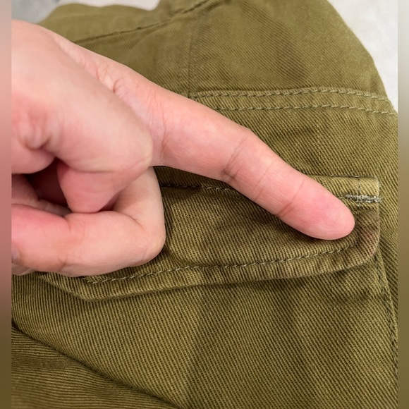 SERRA Khaki Pants Ankle OLIVE OIL Wash Fatigue Camo Parachute Trouser Utility M - Picture 9 of 11